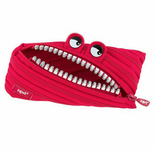 Penar Cu Fermoar, Zipit Grillz Monster - Rosu Cu Dinti Argintii