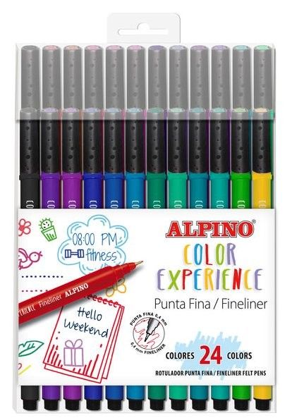 Fineliner, Varf 0.4mm, 24culori/set, Alpino Color Experience