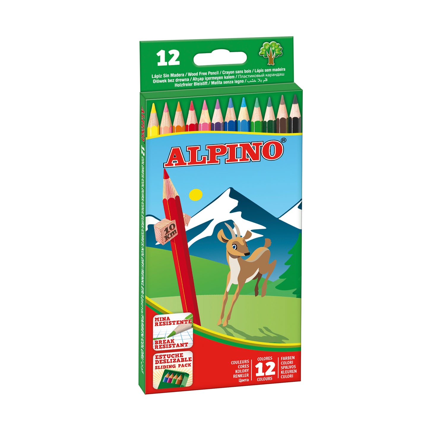 Creioane Colorate, Cutie Carton, 12 Culori/set, Alpino