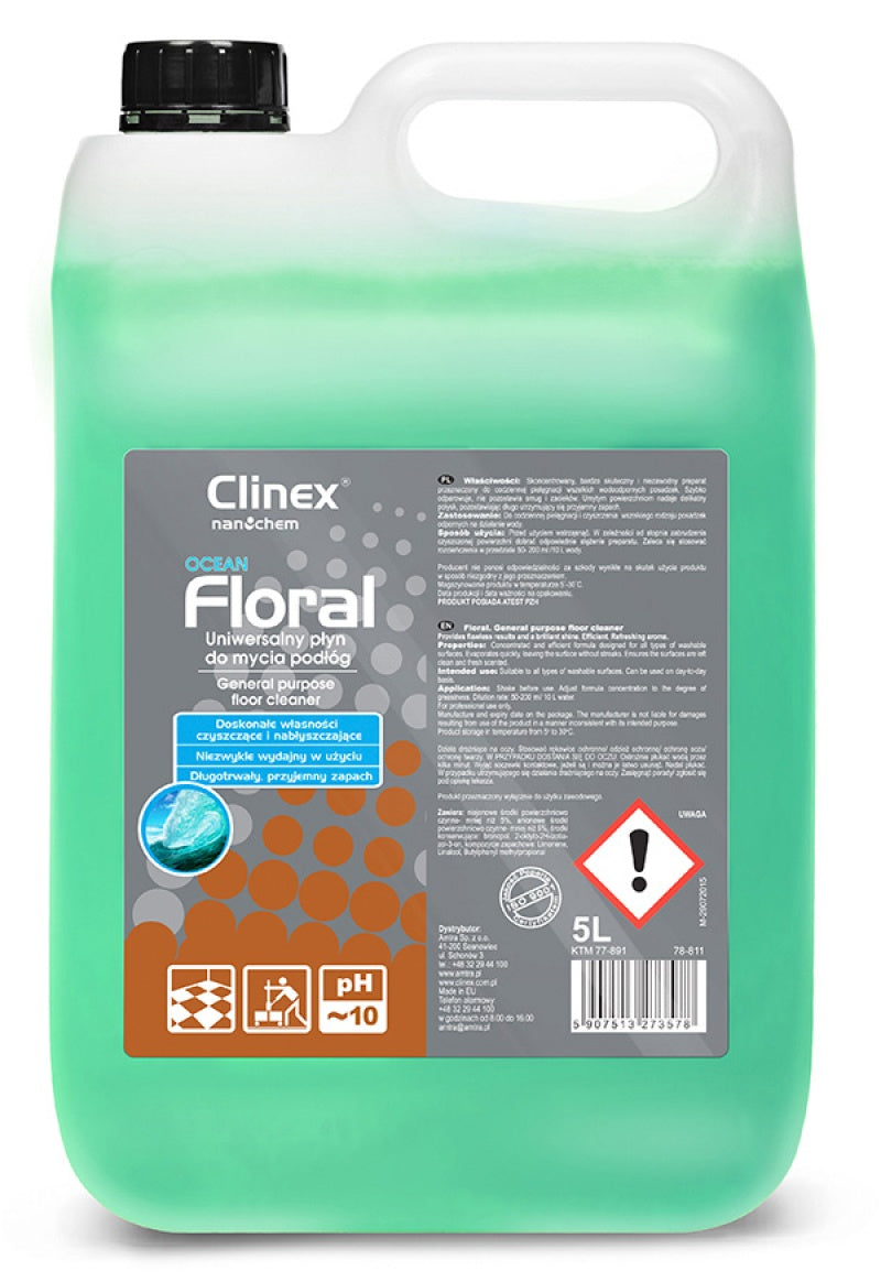 Clinex Floral Ocean, 5 Litri, Detergent Lichid Pentru Curatarea Pardoselilor