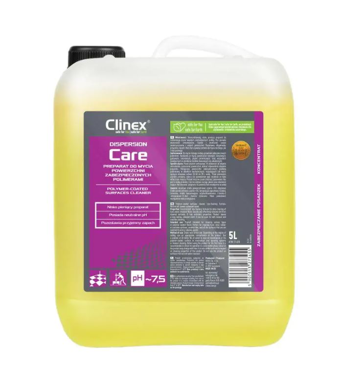 Clinex Dispersion Care, 5 Litri, Detergent Pentru Curatare, Polisare Si Stralucire Suprafete Cu Poli