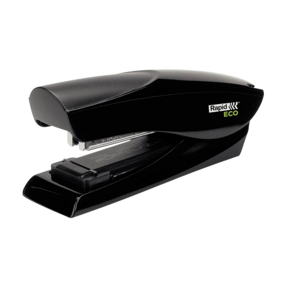 Capsator Hartie Rapid Fashion Eco Halfstrip, Capse 24/6, 25 Coli, Plastic/Metal, Negru, Capsator pentru Hartie, Capsator de Hartie, Capsatoare Hartie, Capsatoare Birou, Capsatoare de Hartie, Capsatoare 25 Coli, Capsatoare Scoala, Capsator Plastic