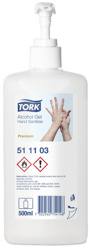 Gel Dezinfectant Pentru Maini Pe Baza De Alcool 500ml, Tork