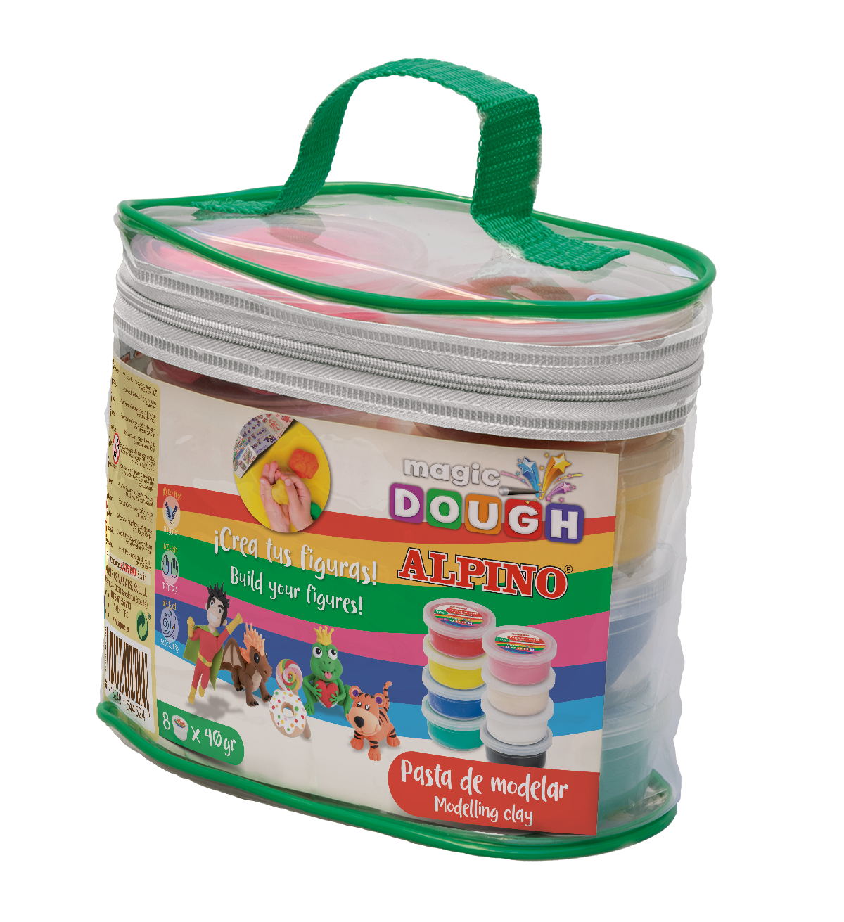 Kit 8 Culori X 40gr. Plastilina Magica, 320 Grame, Alpino