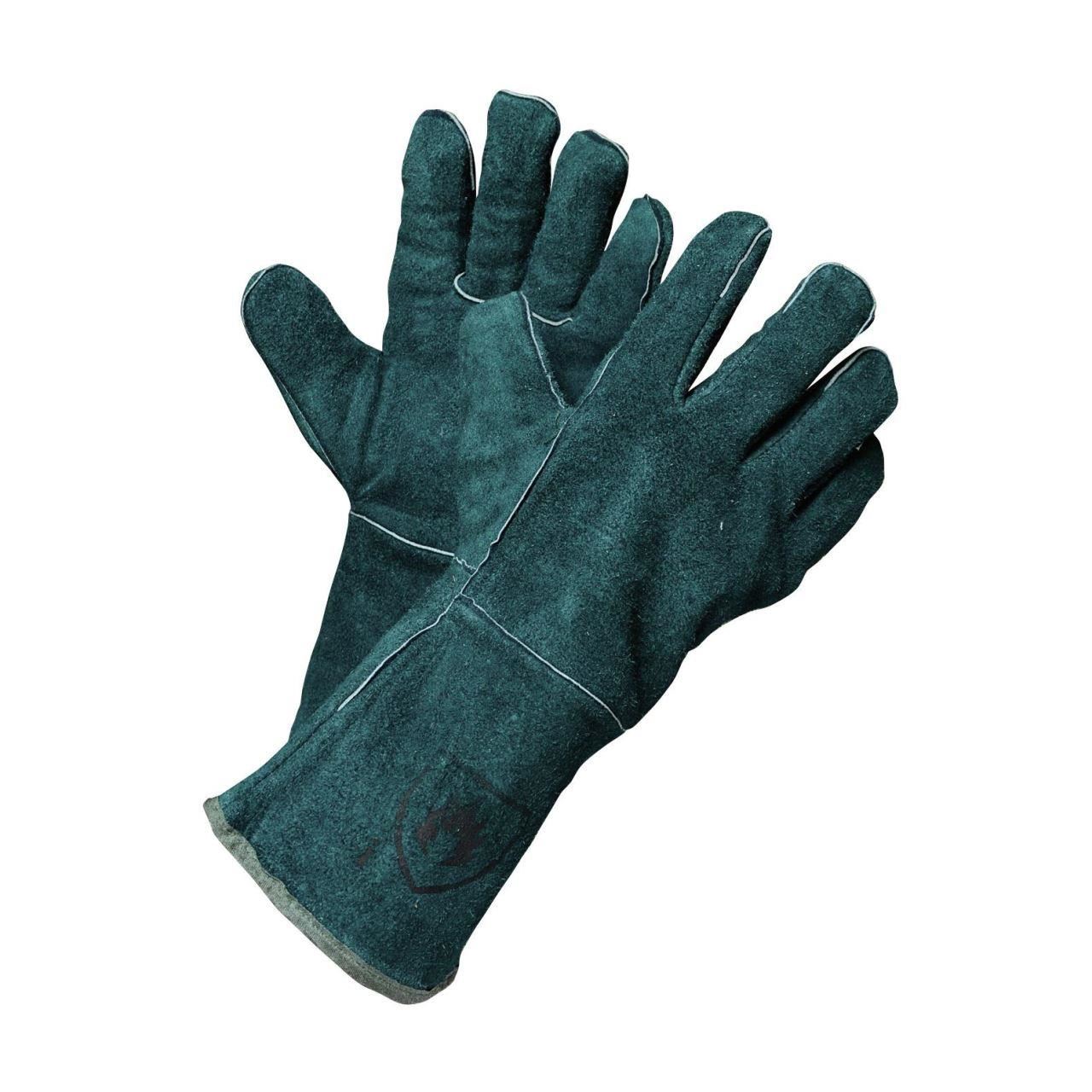Manusi de Protectie Ignifugate PROTEK, Culoare Verde, din Piele Spalt de Bovina, Manusi de Lucru, Manusi de Sudura, Manusi Protectia Muncii
