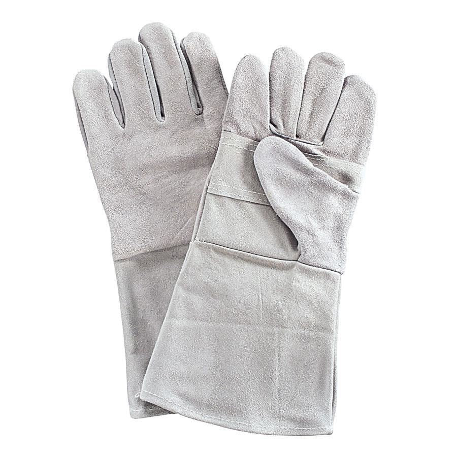 Manusi de Protectie pentru Sudura PROTEK, Gri, din Piele Spalt de Bovina, Manusi de Lucru, Manusi de Sudura, Manusi Protectia Muncii