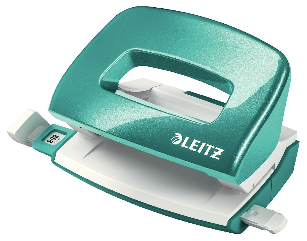 Perforator metalic Leitz WOW 5060 MINI NeXXt Series, 10 coli, turcoaz