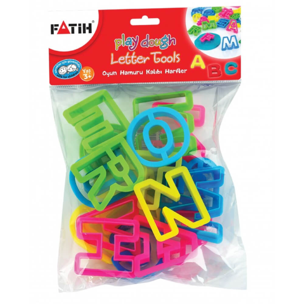 Forme Modelat Plastilina cu Litere FATIH, 26 Forme Diferite, 3.5 cm, Plastic, Diverse Culori, Forme pentru Plastilina, Forme Modelat Plastilina Literea, Set 16 Forme pentru Plastilina, Forme Plastilina pentru Scoala