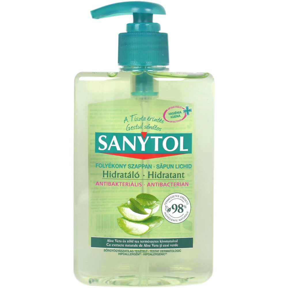 Sapun Lichid Antibacterian Sanytol, 250 ml, cu Aloe Vera si Ceai Verde, Sapun pentru Maini, Sapun Dezinfectant de Maini, Sapun Antibacterian Lichid, Dezinfectant Sapun Lichid, Dezinfectant Sapun de Maini, Dezinfectant Lichid Tip Sapun