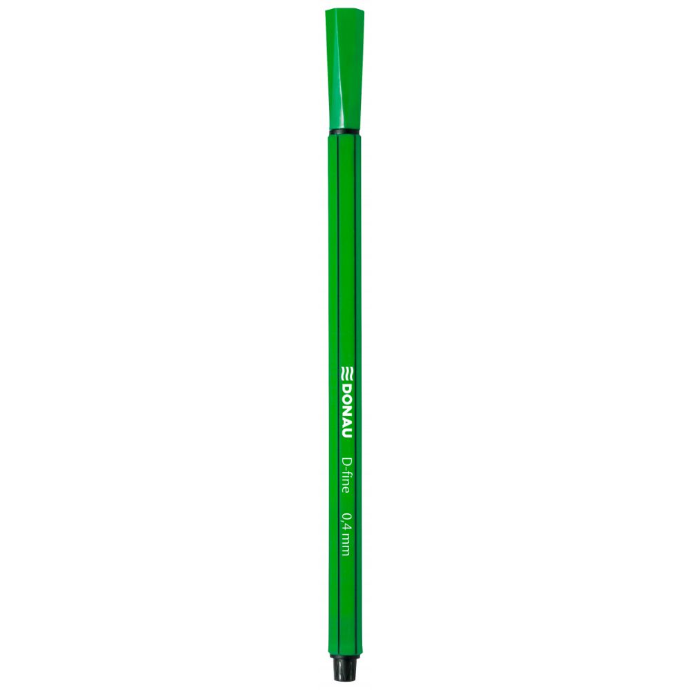 Fineliner cu scriere de 0.4 mm, 10 Buc/Set, Corp Hexagonal, Verde, Instrumente de Scris, FineLinere DONAU, Pixuri DONAU