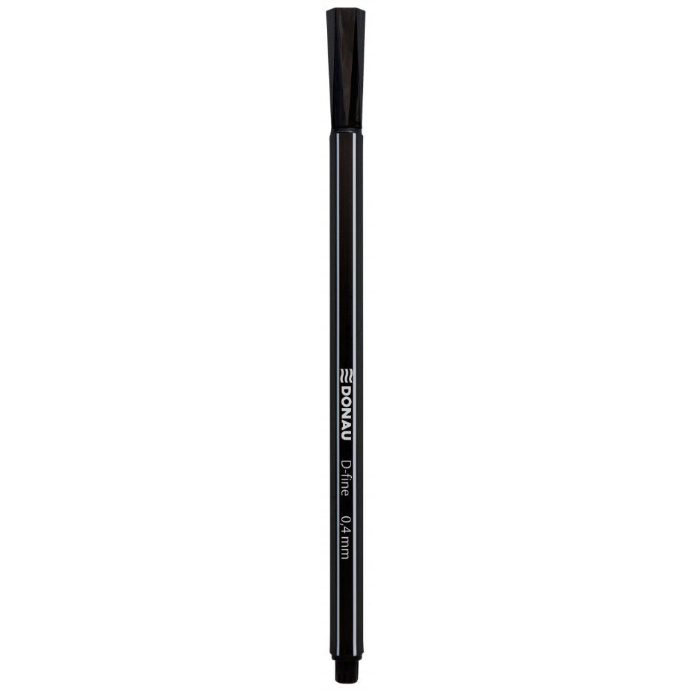 Fineliner cu scriere de 0.4 mm, 10 Buc/Set, Corp Hexagonal,Negru, Instrumente de Scris, FineLinere DONAU, Pixuri DONAU