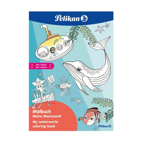 Carte De Colorat `blue Sea`, Format A4 48 File, Contine 100 Abtibilduri