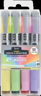 Textmarker Cerneala Lichida, Culori Pastel, Set 4 Bucati/blister (galben, Verde, Roz, Mov)