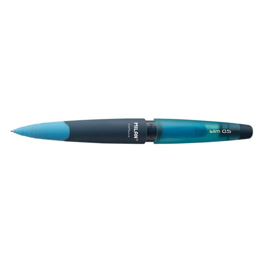 Creion Mecanic MILAN Capsule Slim, Mina de 0.5 mm, Corp din Plastic Albastru, Creioane Mecanice, Creion Mecanic cu Mina, Creioane Mecanice cu Mina, Creion Mecanic Milan, Creion Mecanic Albastru, Creion Mecanic cu Radiera, Creion Mecanic 0.5 mm