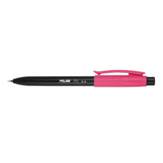 Creion Mecanic MILAN PL1, Mina de 0.5 mm, Radiera Inclusa, Corp Negru/Roz, Creioane Mecanice, Creion Mecanic cu Mina, Creioane Mecanice cu Mina, Creion Mecanic cu Radiera, Creion Mecanic 0.5 mm, Creion Mecanic Negru