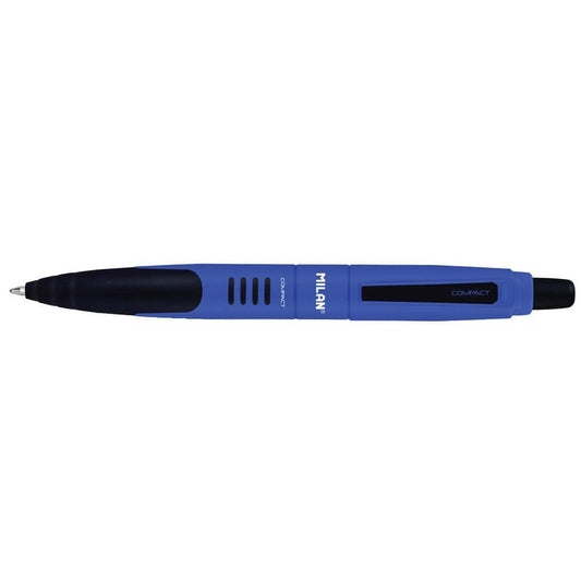 Pix MILAN Compact, Mina Albastra, Grosime Varf 1 mm, Corp din Plastic Albastru, Pixuri Colorate, Pixuri Milan, Pixuri Albastre, Pix cu Pasta Albastra, Pix Plastic, Pix Scolar, Pix pentru Scolari, Rechizite Scolare, Pix Office