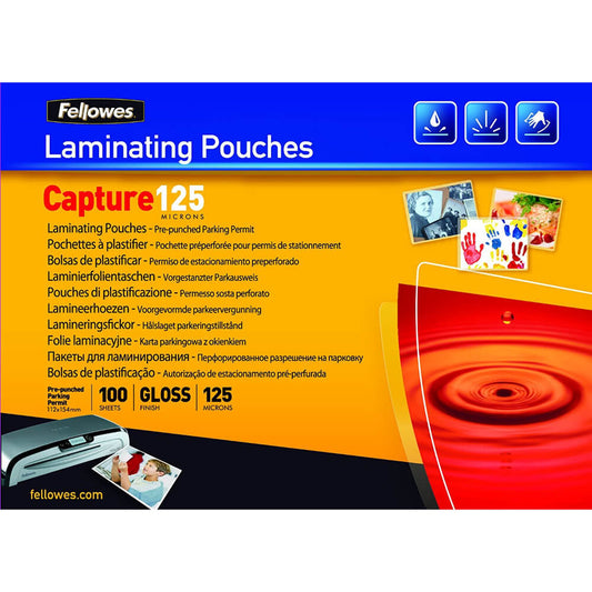 Folie pentru Laminare Fellowes, 125 Microni, 112x154 mm, 100 Folii/Top, Folie Laminare, Folii pentru Laminare, Set Folii Laminare, Top Folii Laminare, Folie pentru Laminat, Folii pentru Laminat, Folie de Laminare, Folii de Laminare
