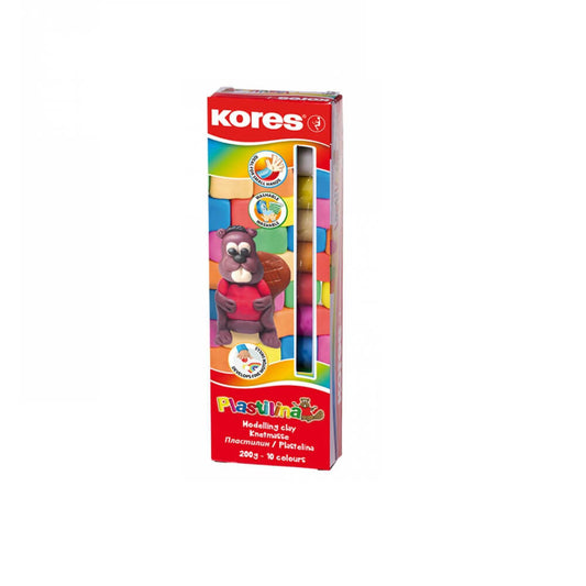 Set 10 Culori Plastilina, 200 g, Plastilina Colorata, Batoane de Plastilina, Plastilina pentru Copii, Plastilina Modelatoare, Plastilina pentru Gradinita, Platilina pentru Scoala, Plastilina Gradinita, Set Plastilina, Plastilina Copii