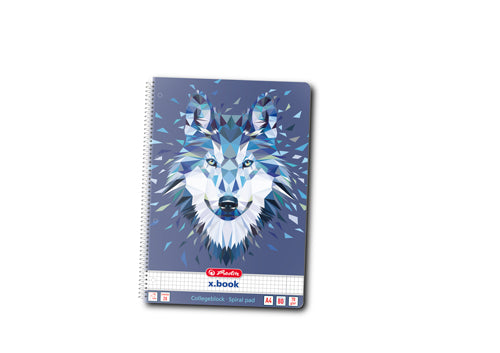 Caiet A4 80f Spirala Patratele Perforat Motiv Wild Animals Wolf