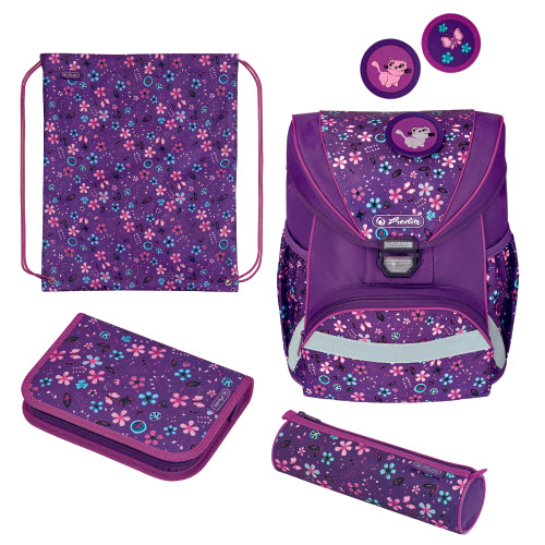 Ghiozdan Echipat Ultralight Plus, Motiv Flowers