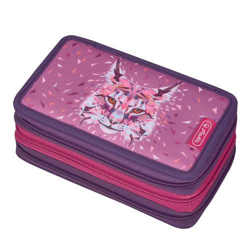 Penar Echipat 3 Compartimente 31 Piese Dimensiune 19x11,5x7cm, Motiv Wild Animals Lynx