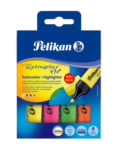 Textmarker 490, Set 4 Culori, Cutie Carton