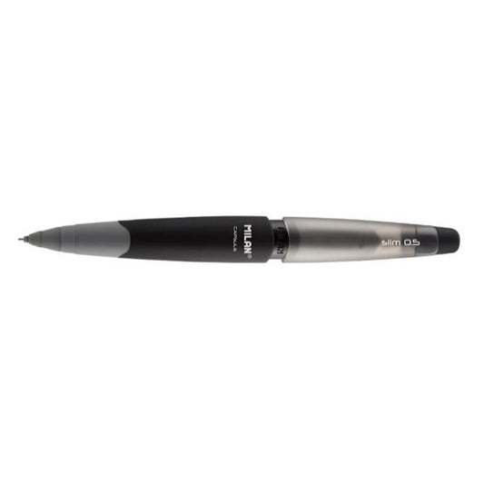 Creion Mecanic MILAN Capsule Slim, Mina de 0.5 mm, Corp din Plastic Gri, Creioane Mecanice, Creion Mecanic cu Mina, Creioane Mecanice cu Mina, Creion Mecanic Milan, Creion Mecanic Gri, Creion Mecanic cu Radiera, Creion Mecanic 0.5 mm