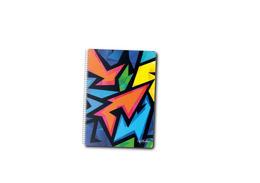Caiet A5 100f Spirala Patratele Coperta Tare Motiv Neon Art