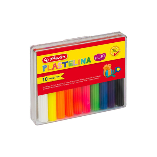 Plastilina Herlitz Set 10 Culori Fluorescente Cutie Plastic