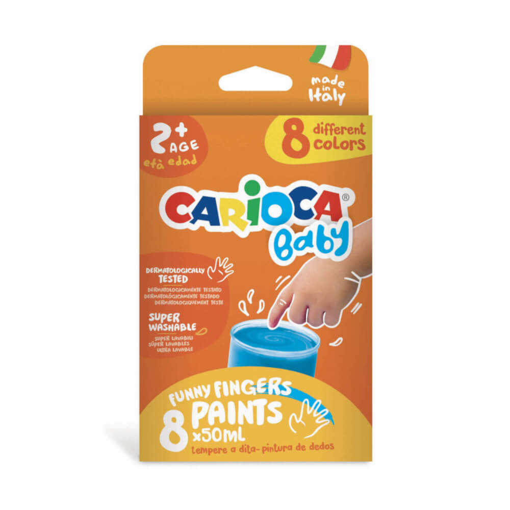 Set Acuarele Finger Carioca, 8 Tuburi, 50 ml/Tub, Set Culori Acuarele, Acuarele Carioca, Acuarele pentru Scoala, Acuarele Copii, Acuarele Tempera, Culori Tempera, Acuarele Pictura, Acuarele Tub, Acuarele la Tub, Set de Acuarele
