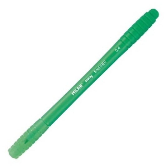Pix MILAN Fineliner, Mina Verde, Varf 0.4 mm, Corp din Plastic de Culoare Verde si Capac Aerisit, Pix Verde, Fineliner Verde, Linere Scoala, Liner Milan, Finelinere, Liner Grafic, Pix Liner, Fineliner Desen, Pix cu Pasta Verde, Pix pentru Scolari