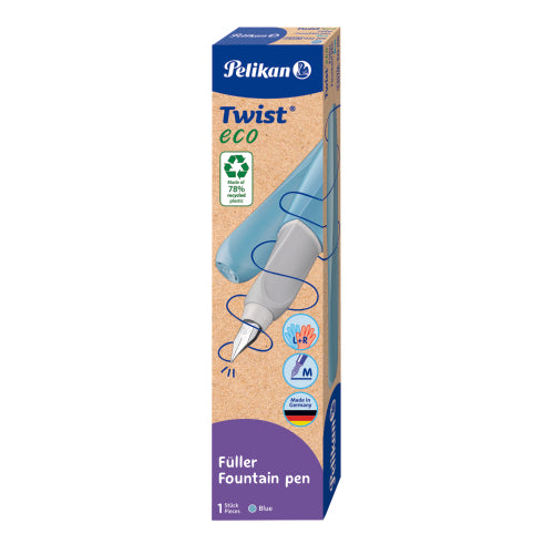 Stilou Twist Din Material Reciclat, Albastru Deschis, Penita M, Cutie Carton