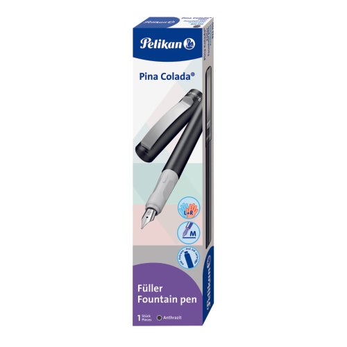Stilou Pina Colada, Gri Metalizat, Penita M, Cutie Carton