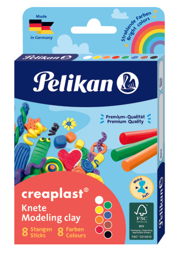 Plastilina Creaplast, 8 Culori, Cutie Carton