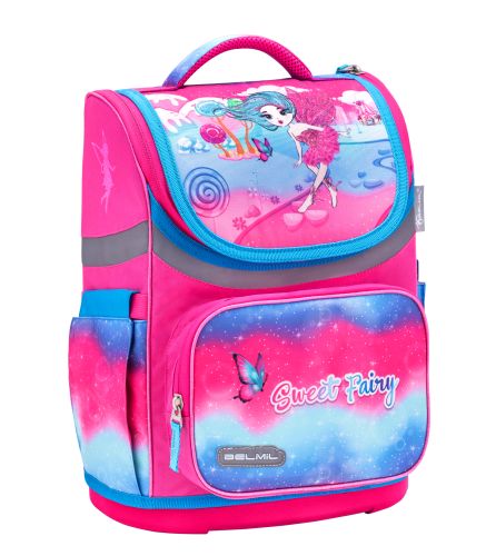 Ghiozdan Neechipat Mini, Dimensiune 36x26x16 Cm, Motiv Race Blue