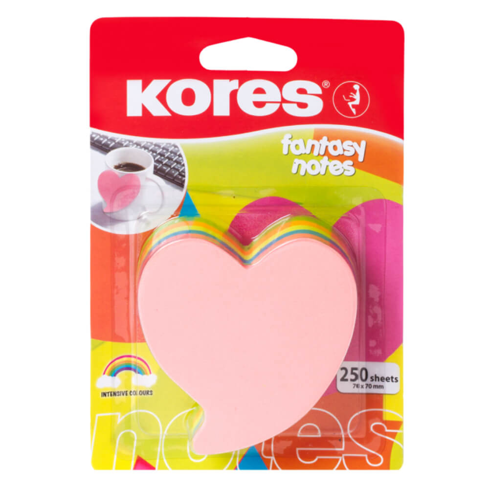 Notite Adezive Inima Kores, 100 File, 70x70 mm, Roz Neon, Bloc Notes, Sticky Notes, Post-it, Post-it-uri, Bloc de Hartie, Notite pentru Birou, Notite Adezive pentru Birou, Memo Adezive, Notite Adezive Roz Neon, Notite Adezive Colorate
