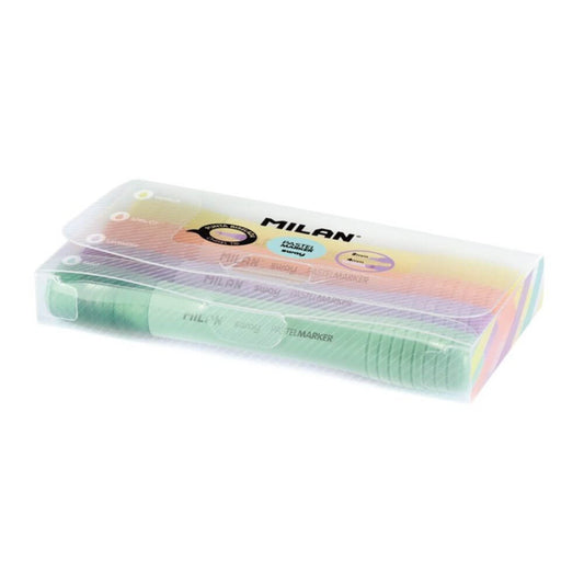 Set 4 Markere Evidentiatoare Pastel MILAN Sway, Varf de 2-4 mm, Marker Evidentiator, Markere, Marker Verde, Markere Verzi, Marker cu Vopsea Verde, Marker pentru Scoala, Markere Scoala, Textmarker, Marker Highlighter