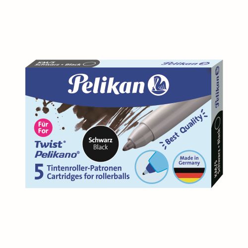 Rezerva Roller Pelikano/twist, Cerneala Neagra, Set 5 Buc, Cutie Carton