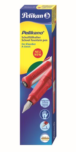 Stilou Pelikano, Penita L, Grip Ergonomic, Pentru Stangaci, 1 Patron Mare Albastru Inclus, Culoare Rosu, In Cutie Carton