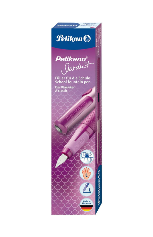 Stilou Pelikano Stardust, Penita L, Grip Ergonomic, Pentru Stangaci, 1 Patron Mare Albastru Inclus, In Cutie Carton