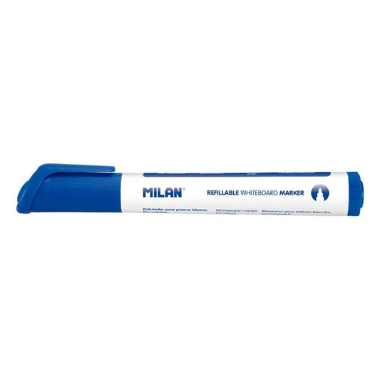 Marker MILAN Reincarcabil Pentru Tabla Magnetica, Albastru, Varf 5 mm, Markere, Marker Albastru, Markere Albastre, Marker cu Cerneala Albastra, Marker Nepermanent Tabla, Markere Nepermanente Tabla, Marker Albastru Tabla Magnetica, Marker Whiteboard