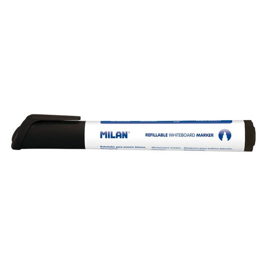 Marker MILAN Reincarcabil Pentru Tabla Magnetica, Negru, Varf 5 mm, Markere, Marker Negru, Markere Negre, Marker cu Cerneala Neagra, Marker Nepermanent Tabla, Markere Nepermanente Tabla, Marker Negru Tabla Magnetica, Marker Whiteboard