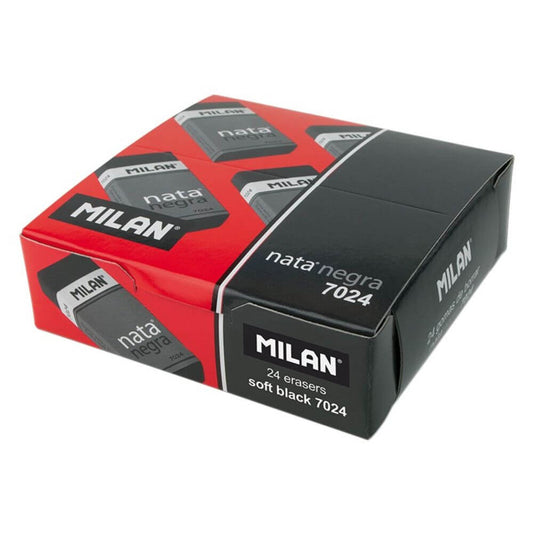 Set 24 Radiere MILAN 70241, Cauciuc Sintetic, Ambalaj de Protectie, Culoare Neagra, Radiera Neagra, Radiere din Cauciuc, Radiere si Gume de Sters, Set Radiere, Set Gume de Sters, Radiere MILAN, Accesorii Birou, Rechizite Scolare