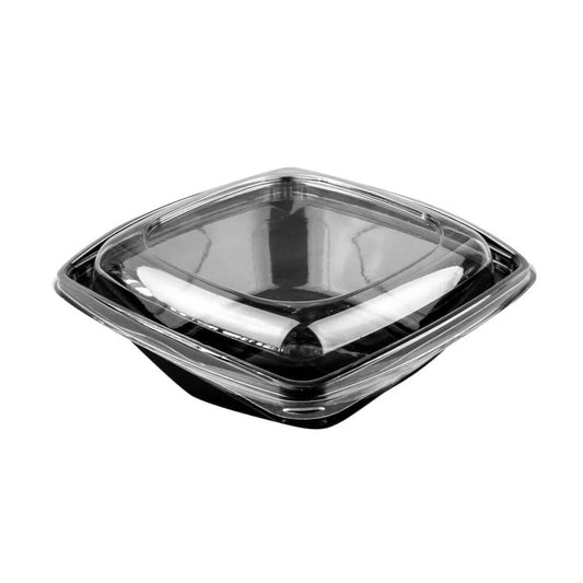 Set 50 Caserole Patrate cu Capac, 1000 g, Plastic Negru