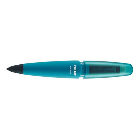 Creion Mecanic MILAN Capsule, Mina de 0.7 mm, Corp din Plastic Albastru, Creioane Mecanice, Creion Mecanic cu Mina, Creioane Mecanice cu Mina, Creion Mecanic Milan, Creion Mecanic cu Radiera, Creion Mecanic 0.7 mm