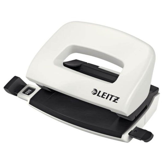 Perforator Leitz 5060, 10 Coli, Alb Perlat, din Metal si Plastic, Mini Perforator Leitz, Perforator Mic Leitz, Perforator Compact Leitz, Perforator Mini 5060 Leitz, Perforator 10 Coli, Perforator 10 Foi, Perforator Modern, Mini Perforatoare Leitz