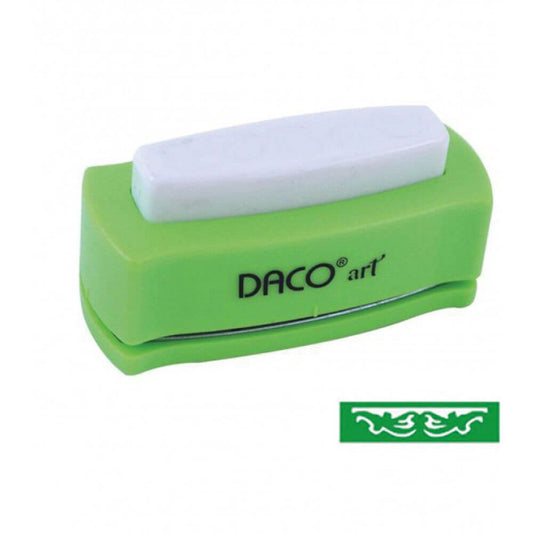 Perforator Bordura DACO Hobby, Model 8, Plastic/Metal, Perforare 4.5x1 cm, Verde/Alb, Perforator Lucru Manual, Perforator Bordura, Perforator Activitati Creative, Perforator pentru Felicitari si Invitatii, Perforator Bordura cu Model