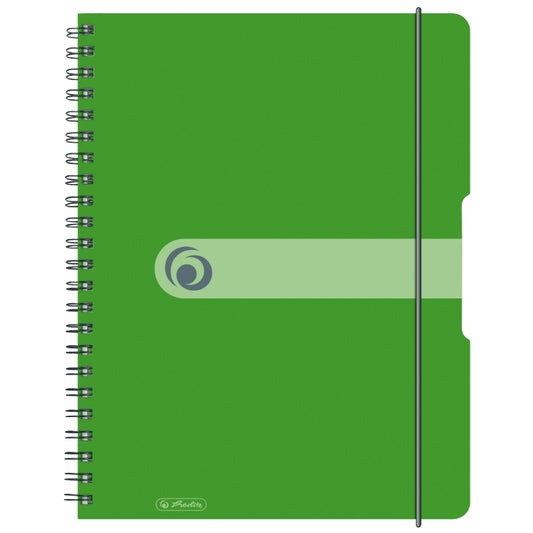 Caiet A4 80f Spirala Elastic Perforat Eotg Coperta Pp Verde Opac