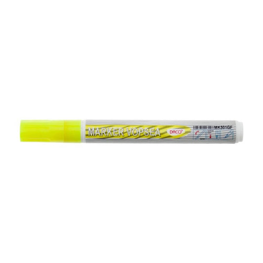 Marker DACO Vopsea Galbena Fluorescenta, Varf 1-2 mm, Marker, Marker Galben, Markere Fosforescente, Markere Fluorescente, Marker cu Vopsea Galbena, Set Markere Fosforescente, Marker Galben pentru Scoala, Marker Fosforescent pentru Scoala