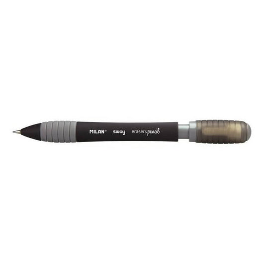 Creion Mecanic MILAN Sway, Mina de 0.7 mm, Radiera Inclusa, Corp Negru din Plastic si Metal, Creioane Mecanice, Creion Mecanic cu Mina, Creioane Mecanice cu Mina, Creion Mecanic cu Radiera, Creion Mecanic 0.7 mm, Creion Mecanic Mina HB